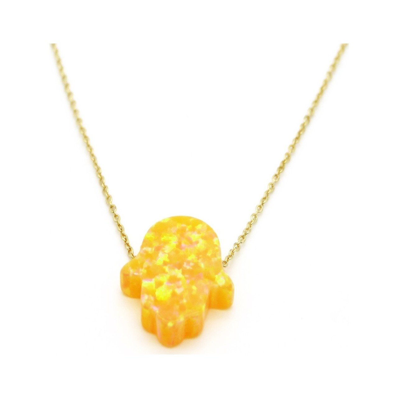 Emek Kuyumculuk Opal Taşlı Altın Fatma Ana Eli Kolye