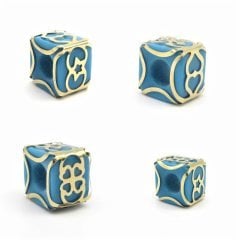 Altın İşlemeli Mavi Boncuk Kolye Ucu