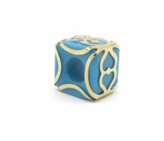 Altın İşlemeli Mavi Boncuk Kolye Ucu